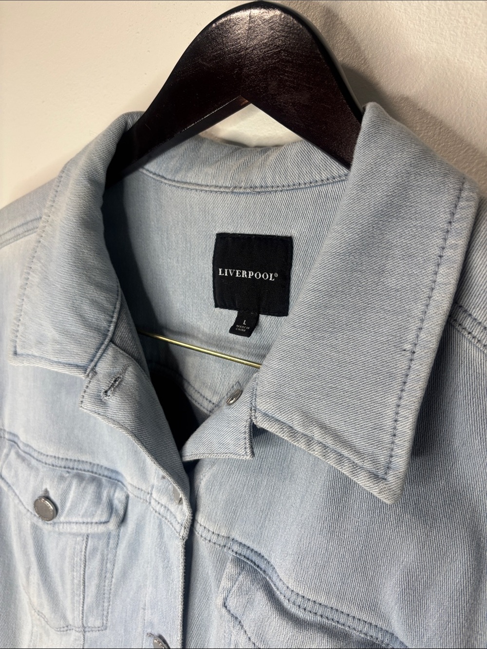 Liverpool Pale Blue Denim Jean Jacket Size Large - Picture 4 of 10